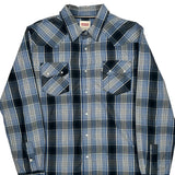 Levis Checked Flannel Shirt - Large Grey Cotton