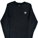 Carhartt Long Sleeve T-Shirt - Small Black Cotton