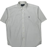 Blake Shirt Ralph Lauren Short Sleeve Shirt - Large White Cotton