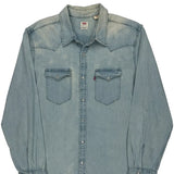 Levis Denim Shirt - Large Light Wash Denim