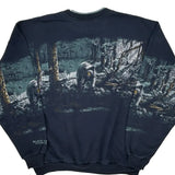 Grizzly Bear Black Canyon Aop Graphic Sweatshirt - Large Black Cotton