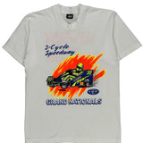 Single Stitch Speedway Racing Screen Stars Graphic T-Shirt - Large White Cotton Blend