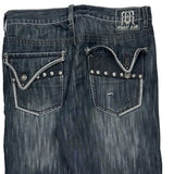 Request Jeans Studded Jeans - 36W 30L Gray Cotton Blend
