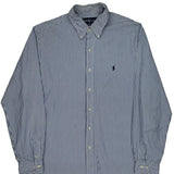 Ralph Lauren Striped Shirt - Large Blue Cotton