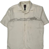 Harley Davidson Graphic Short Sleeve Shirt - Large Cream Polyester