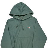 Vintage Reverse Weave Champion Hoodie - Small Green Cotton