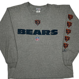Bears Reebok Nfl Long Sleeve T-Shirt - Large Grey Cotton