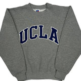 Russell Athletic College Sweatshirt - Small Gray Cotton Blend