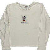 Mickey Mouse Disney Cartoon Long Sleeve T-Shirt - Large White Cotton