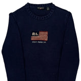 USA Flag Polo By Ralph Lauren Sweater - Medium Navy Cotton