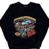 Motorcycle Harley Davidson Graphic Long Sleeve T-Shirt - Large Black Cotton