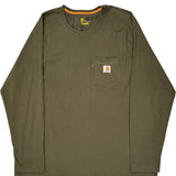 Carhartt Long Sleeve T-Shirt - 2XL Green Cotton