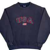 USA Ncc College Sweatshirt - Medium Navy Cotton