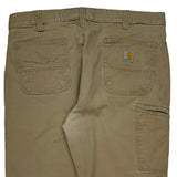 Relaxed Fit Carhartt Carpenter Pants - 38W 30L Khaki Cotton