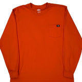 Dickies Tall Long Sleeve T-Shirt - 2XL Orange Cotton
