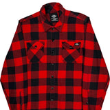 Dickies Checked Flannel Shirt - Large Black Cotton