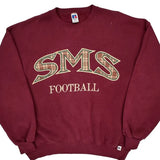 Made In USA Russell Athletic Sms Football Sweatshirt - 2XL Burgundy Cotton