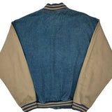 Amerhart Logo Tri-Mountain Varsity Jacket - XL Beige Cotton