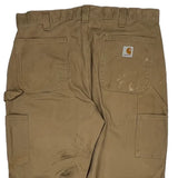 Carhartt Double Knee Carpenter Trousers - 36W 34L Khaki Cotton