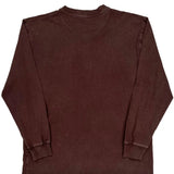 Dickies Henley Long Sleeve T-Shirt - Large Brown Cotton