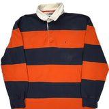 Tommy Hilfiger Striped Rugby Shirt - XL Navy Cotton