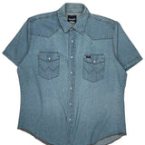 Wrangler Denim Shirt - XL Light Wash Denim
