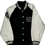 Unbranded Varsity Jacket - Medium Black & White Wool
