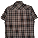 Harley Davidson Checked Short Sleeve Shirt - Large Brown Cotton