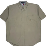 Tommy Hilfiger Short Sleeve Shirt - Large Beige Cotton