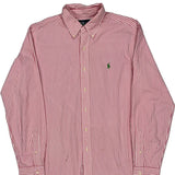 Ralph Lauren Striped Shirt - Large Red Cotton