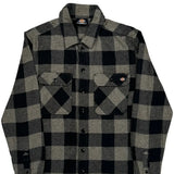 Dickies Checked Flannel Shirt - Medium Black Cotton