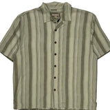 Jamaica Jaxx Striped Hawaiian Shirt - XL Beige Silk