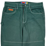 Hip Hop Empyre Double Knee Carpenter Trousers - 36W 30L Green Cotton