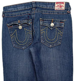 True Religion Contrast Stitch Jeans - 31W US 6 Blue Cotton