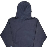 Reverse Weave Champion Hoodie - Large Navy Cotton Blend