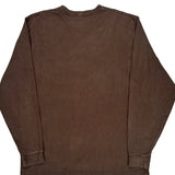 Construction Worker Graphic Carhartt Graphic Long Sleeve T-Shirt - Large Brown Cotton