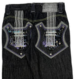 Delf Graphic Jeans - 30W 30L Black Cotton