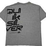 Quiksilver Graphic T-Shirt - Large Gray Cotton