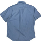 Ralph Lauren Slim Fit Short Sleeve Shirt - Large Blue Cotton