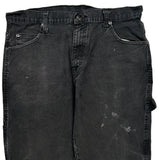 Dickies Double Knee Carpenter Trousers - 34W 32L Black Cotton