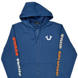 Brand Logo On Chest True Religion Spellout Hoodie - XL Blue Cotton