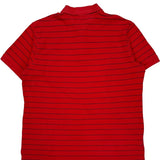 Tommy Hilfiger Striped Polo Shirt - Large Red Cotton