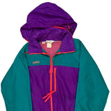 Radial Sleeve Columbia Windbreaker - Small Green Nylon
