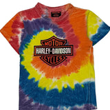 Harley Davidson Tie-Dye T-Shirt - Small Multicoloured Cotton