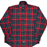 Ralph Lauren Checked Flannel Shirt - Large Green Cotton