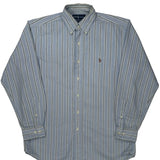 Yarmouth Ralph Lauren Striped Shirt - Medium Blue Cotton