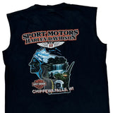 Chippewa Falls, Wi Harley Davidson Graphic Tank Top - Large Black Cotton
