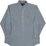 Yarmouth Ralph Lauren Striped Shirt - Large Blue Cotton