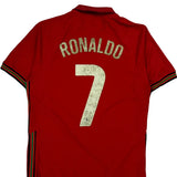 2020-21 #7 Ronaldo Portugal National Team Nike Home Football Shirt - Medium Red Polyester