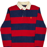 Ralph Lauren Striped Rugby Shirt - Large Red Cotton